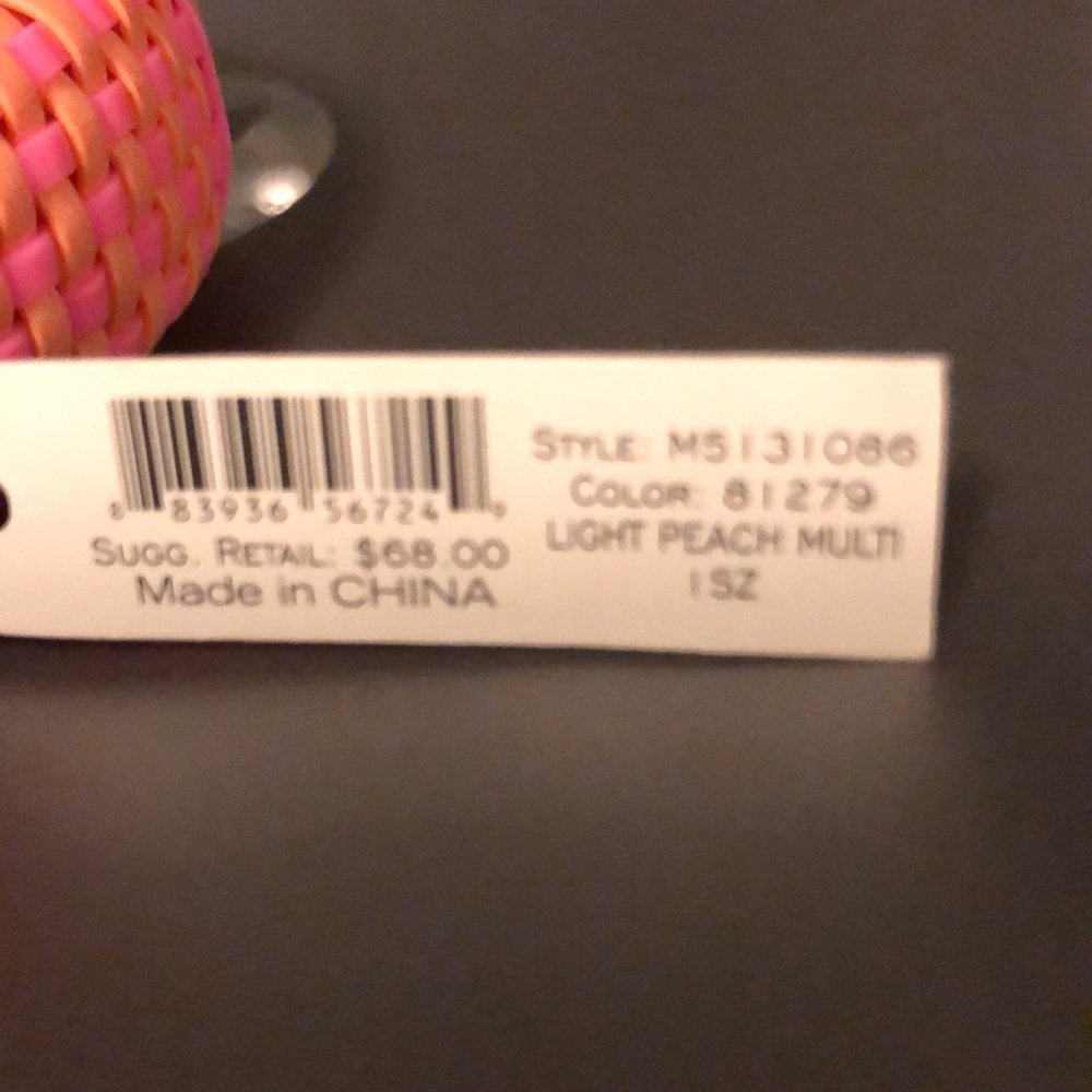 Marc Jacobs vinyl woven bangle bracelet new peaches - Picture 3 of 10